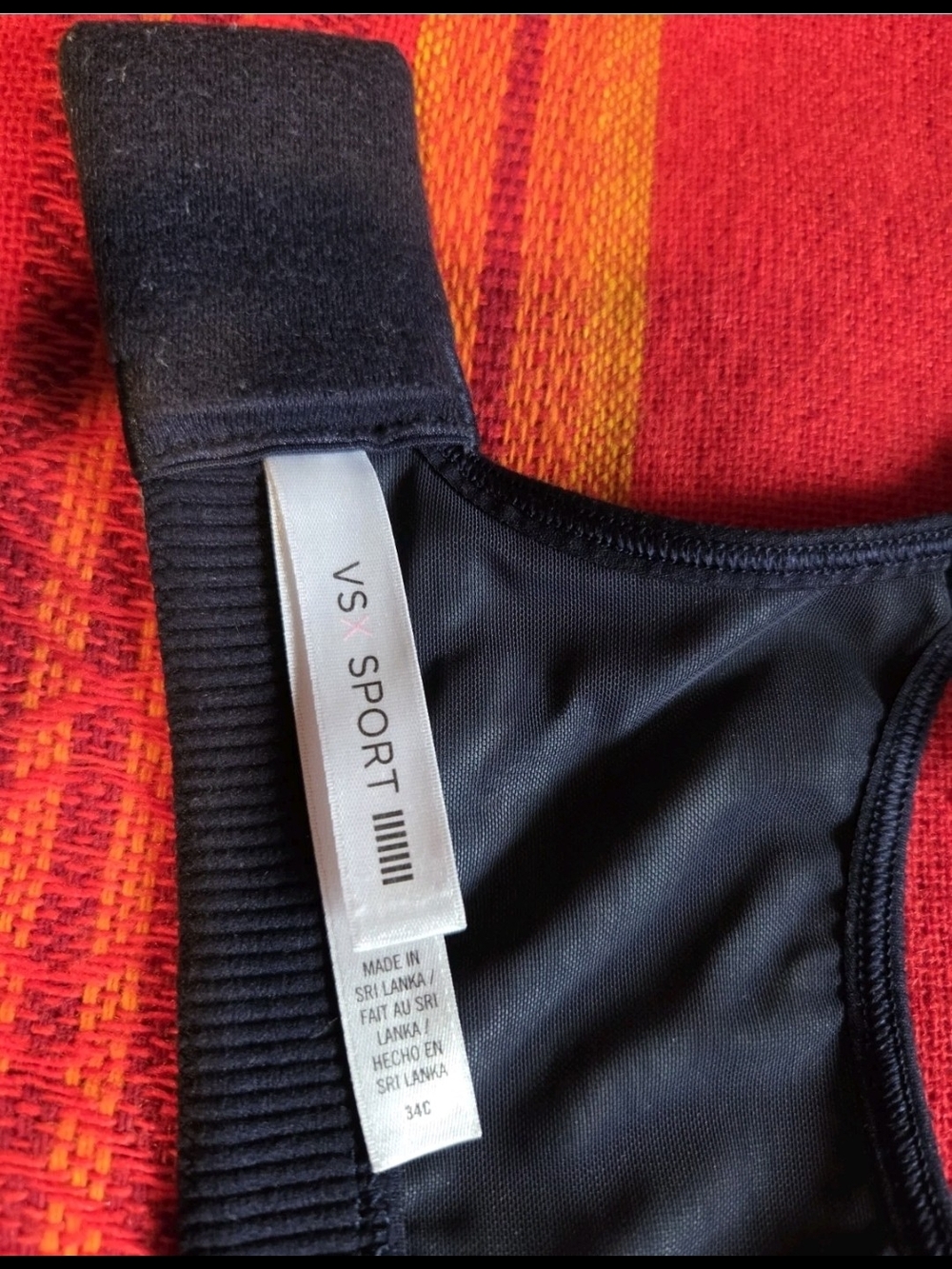 Victoria's Secret Sport (VSX) blue and black striped sports bra. 34C underwire - Picture 5 of 9